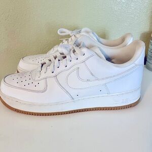 Size 12 Nike Air Force one low top gum bottom